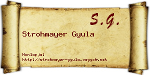 Strohmayer Gyula névjegykártya