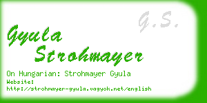 gyula strohmayer business card
